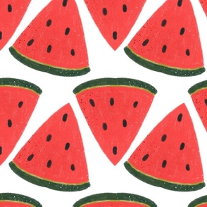 Watermelon slices - red and white