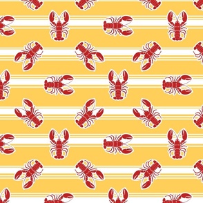  (Large) Seaside Serenade: Nautical Lobster Pattern Yellow