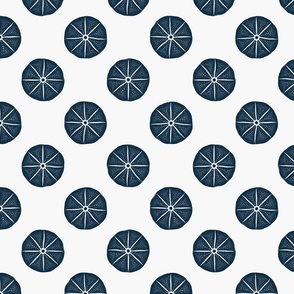 Sand Dollar Navy Blue, Large Scale