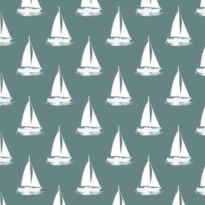 (large) Sailboats Green