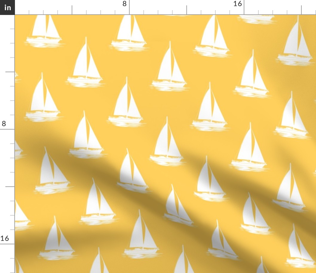 (Large) Sailboats Yellow