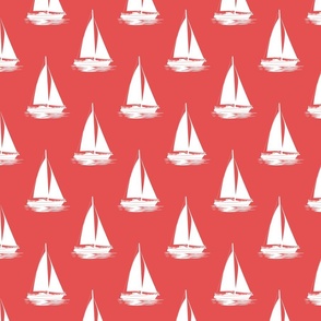 (Large) Sailboats Coral