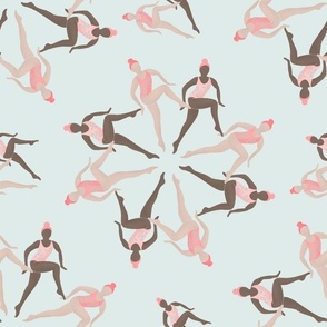 synchronized swimming - mint and pink