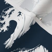 (large) Ocean Waves Navy Blue