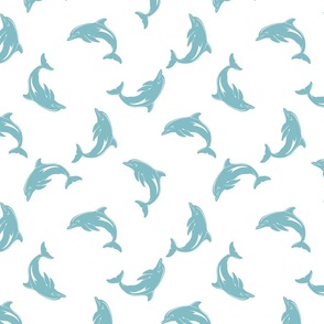 (large) Dolphins Turquoise