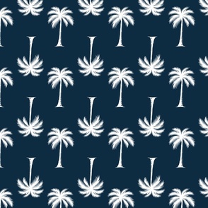 Palm Trees Navy, Large Scale