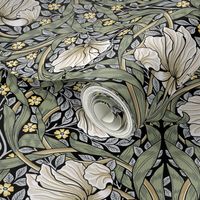 PIMPERNEL IN OLIVE AND GOLD - WILLIAM MORRIS - small repeat