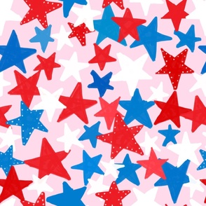 Red White And Blue Stars July 4th Design JUMBO scale Fourth of July Independence Day USA Freedom 