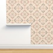 Geometric warm colored boho tiles for homedecor and wallpaper