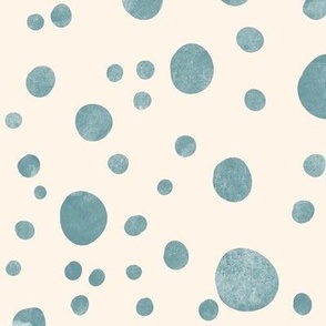 Watercolor Spots and Dots Jumbo Teal Green on Cream