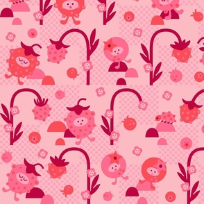 my berry happy place l checkerboard background