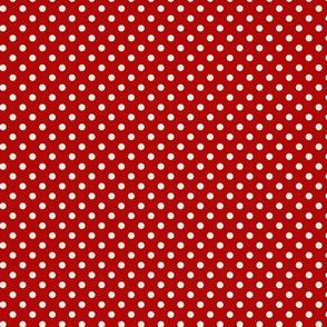 polka dots - white on red