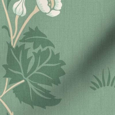 Meadow Sweet Wallpaper ~ Morris - Pale Green