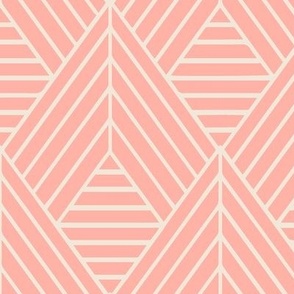 Hygge Triangles - Peach Pearl on Pristine - Large Scale