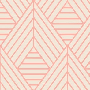 Hygge Triangles - Pristine on Peach Pearl - Large Scale