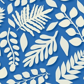 White Foliage on Behr New Age Blue