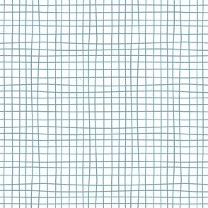 Hand drawn checks - a cute gingham in  mid blue