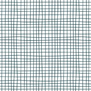 Hand drawn checks - a cute gingham in dark blue