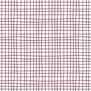 Hand drawn checks - a cute gingham in dark red