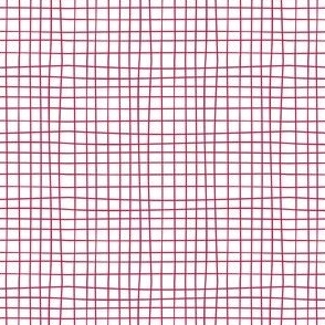 Hand drawn checks - a cute gingham in mid red