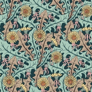 Art Nouveau Dandelion sage sand