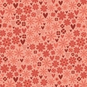Hearts & Flowers Valentine Blush Pink Coral