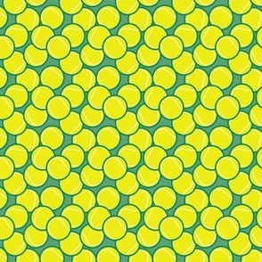 Tennis Balls Green Citron Yellow Sports Fabric Small Scale