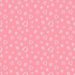 Small Ditsy Christmas Blush Pink Blender Filler Fabric