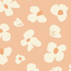 (M) Sweet Fleur_ flower _floral in peach and  cream