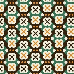 3074 A Small - retro square daisy tiles