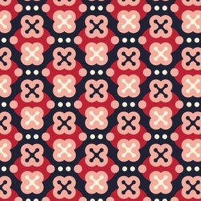 3074 C Small - retro square daisy tiles