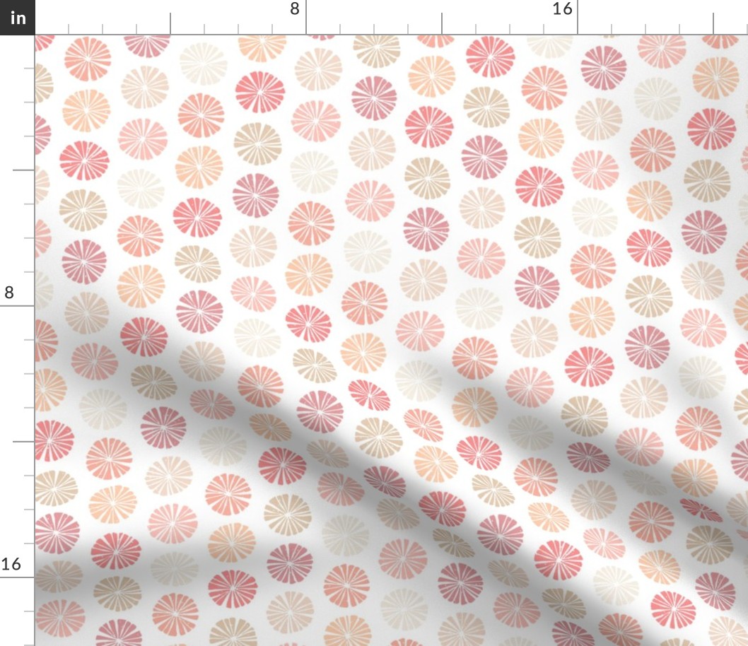 peach fuzz block print floral coordinate small - pantone color of the year 2024 - peach plethora color palette - abstract botanical wallpaper