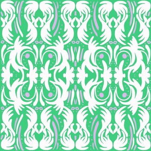 CT2568 Sunny Green White Pink Modern Design Large Scale