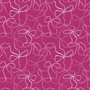 (M) Coquette Pink Bows on a dark pink background pattern