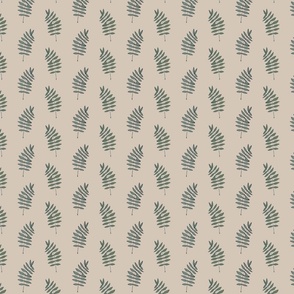 Leaves (Linen) Small - Teal & Sage Leaves