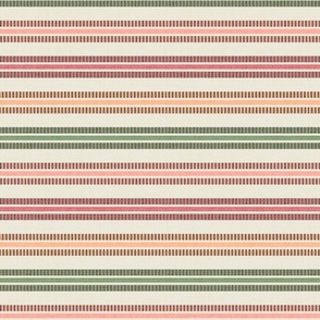 Medium Retro Horizontal Ribbon Stripe on Panna Cotta Ground and Faux Texture