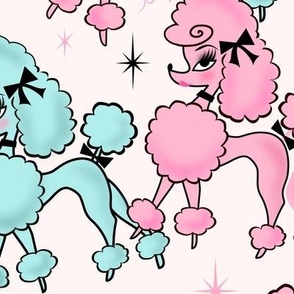 LARGE - Poodle-rama Retro Poodles 