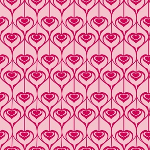British Victorian Silver Studio Hearts Red pm Pink