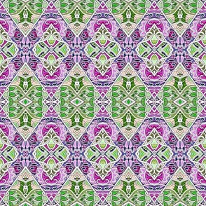 And One to Grow On (delicate green/raspberry diamond patchwork)