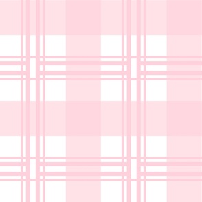 Large Plaid Millennial Pink and White