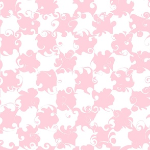 Large Stylish Checkerboard Millennial Pink and White
