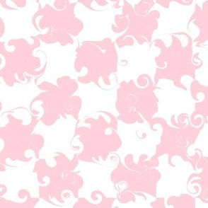 Medium Stylish Checkerboard Millennial Pink and White