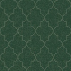 Quatrefoil Pattern in Textured Olive