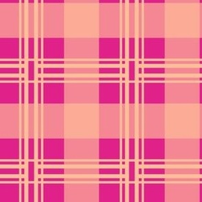 Small Plaid Barbie Pink Peach Fuzz