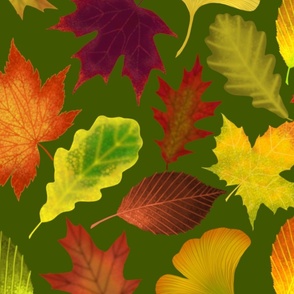 Autumn Mosaic Autumn Leaves in Green