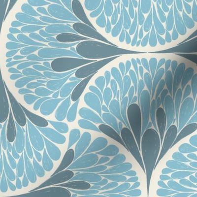 Abstract Mod Ogee Floral Medium Blue  