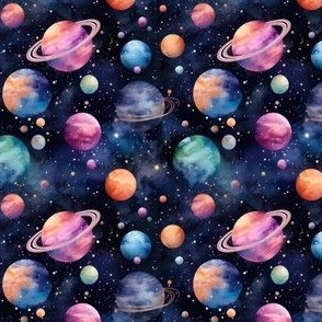 Watercolor Planets