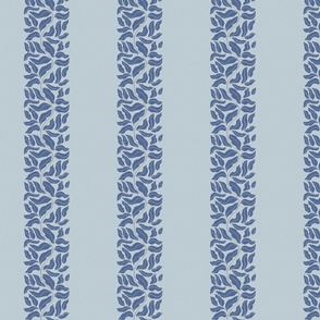 Soft blue botanical stripe pattern