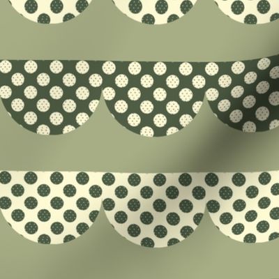 Polka Dotted Scallops in Bayeux Palette Green