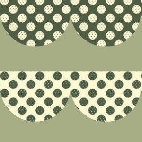 Polka Dotted Scallops in Bayeux Palette Green